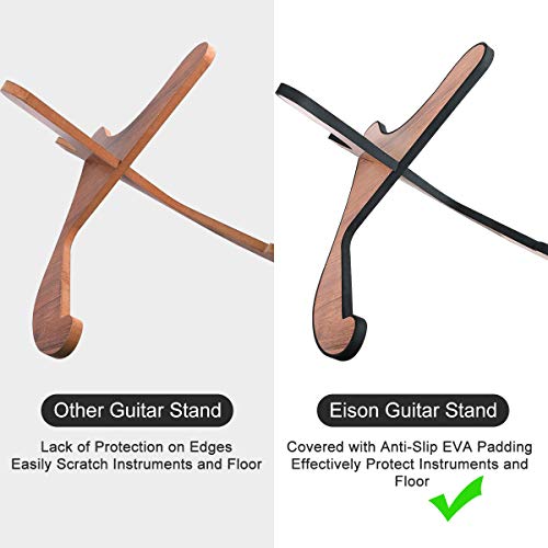 Guitar Stand,Universal Acoustic Wooden Guitar Stand with Guitar Capo & 8 Guitar Picks, Detachable Guitar Holder for Musical String Instrument,Acoustic Bass Electric Classical Guitars - Thumbnail 3