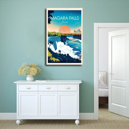 Impression sur toile Niagara Falls QOGDAF 40x60 cm pour decoration de chambre - 4