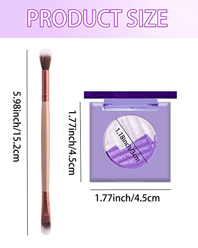 Purple Glitter Eyeshadow Palette- 2 In 1 Multichrome Metallic Shimmer High-Pigmented Aurora Eye Shadow Powder, Longlasting Holographic Duochrome Chameleon Highlighter Eyeshadow Korean Eye Makeup-S10 #TOP6