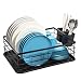 Escurreplatos Cocina Escurridor Platos Grande, Negro Fregadero Soportes para Cubiertos con Bandeja Plastico Extraíble - Estante Organizador Vajilla de Secado Metal Porta Rejilla Dish Rack