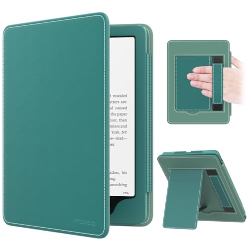 Image of MoKo Case for 7 inch /6.8 inch Kindle Paperwhite(12th /11th Generation-2024 /2021) and Kindle Colorsoft Signature Edition, Slim PU Shell Cover Case with Auto-Wake /Sleep for Kindle Paperwhite 2024, Jade Green