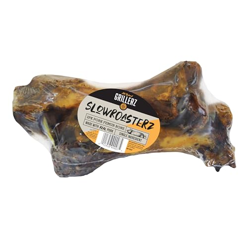 Grillerz Pork Femur Bones, 2 Count, Rawhide Free, All Natural Treats for All Breeds, Long Lasting, Easy to Digest, Dog Chews for Healthy Teeth