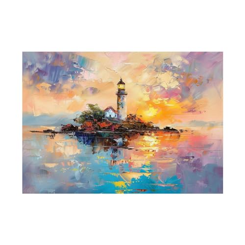 Phare peinture art decoration murale pour habiller votre salon moderne