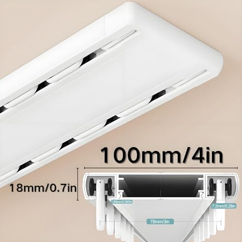 Rail de plafond réglable pour rideaux lourds double tringle gris de 270 cm