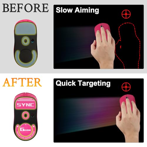 Image of SOULWIT Glass Mouse Skates for Logitech G PRO X Superlight (Gen 1.0) Wireless Gaming Mouse (Do Not Fit GPro X Superlight 2 /2C /2DEX /2SE) - Pink