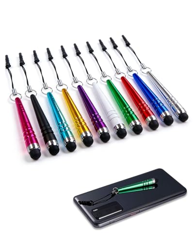 WINXMIN Lot de 10 mini stylets de haute précision pour écrans tactiles pour tous les smartphones, téléphones portables, tablettes et appareils à écran...