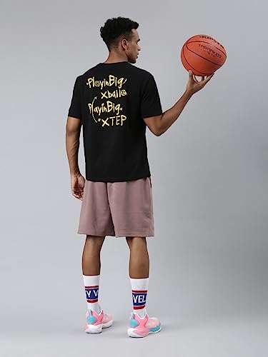 Image of XTEP Playing Big XBALL Series, Enhanced Sports Performance, Crew Neck, Loose Fit, Superior Comfort, Cotton + Polyester, Short Sleeve, Basketball T-Shirt for Men