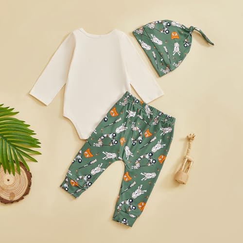Image of Amnnchya Newborn Baby Boy Clothes Fishing Short Sleeve Romper Shirt Tops Pants Summer Spring Outfits Cute Hat Set
