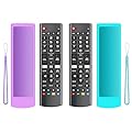 (2+2 Packs) Replacement Remote Control No Setup Fit LG TV Remote with Anti-Lost Soft Protective Silicone Cover Case Blue & Purple, Universal for LG All Smart LCD LED HDTV UHD OLED 3D 4K TVs