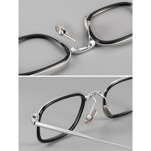 Lunettes pour hommes en acétate de titane avec monture cerclée classique - 3