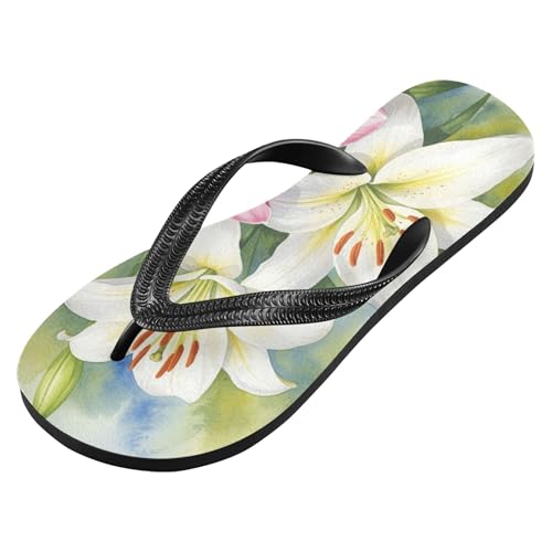 Burbuja Lily Flower Flip Flops for Women Men, Soft Thong Sandals Rubber Slippers for Pool Beach Essentials2