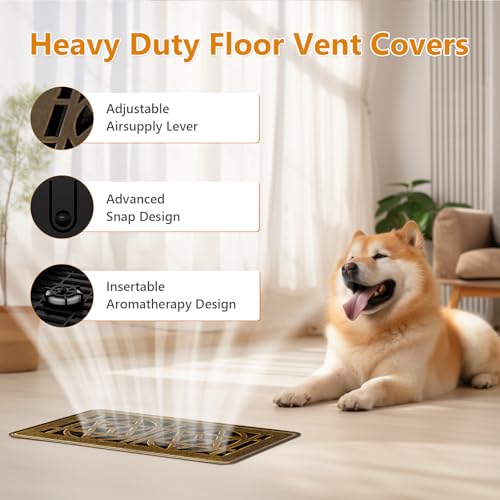 2 Pack Floor Vent Covers, Floor Register 4x10, Heavy Duty Walkable Steel Vent Cover, Adjustable Decorative Vent Covers for Home Floor Ceiling or Sidewall Vent, Rust-Proof Finish — view 4