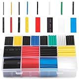 Ginsco 580 pcs 2:1 Heat Shrink Tubing Kit 6 Colors 11 Sizes Assorted Sleeving Tube Wrap Cable Wire Kit for DIY