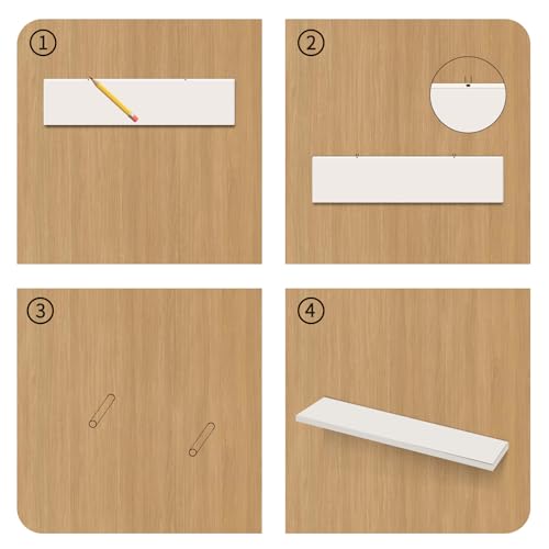 Sour Lemon 3PCS Floating Shelves White, 40cm Shelves for wall Shelves Screw Mounted - Image 4