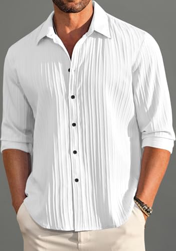 Image of ROYALSCOUT Men's Popcorn Full Sleeves Casual Shirt | Men Stylish Regular Fit | Button-Down Stylish Shirt for Party & Casual Wear