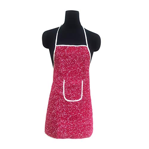 Image of SARAF Waterproof Cotton Kitchen Apron with Front Pocket (Exact Same Pieces) Set of 3 (Free Reusable Washable mask with Every Set)