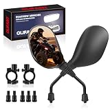 ATV Motorcycle Rear View Mirrors for Polaris Sportsman Honda Foreman Yamaha Big Bear Arctic Cat Suzuki Quadsport CFmoto Cforce 8mm/10mm Adapter 7/8' Handlebar Mount for Quads GY6 Scooters Mopeds
