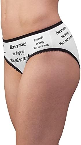 Horses Make Me Happy Panties, Horses Make Me Happy Underwear, Briefs, Cotton Briefs, Funny Underwear, Panties For Women