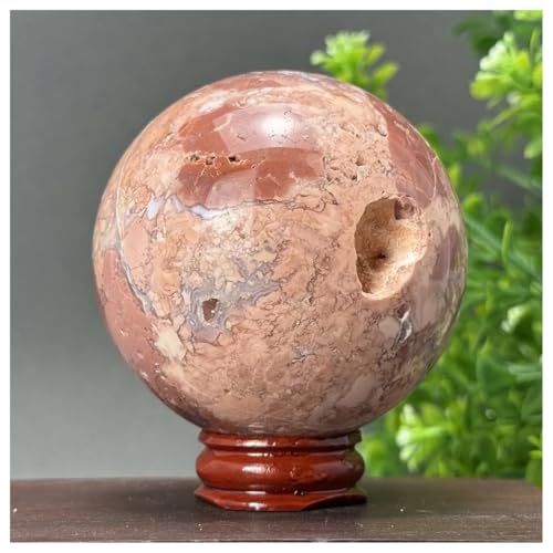 Bola de geoda de ágata rosa natural de 65mm y 363g para piedras de cristal 2