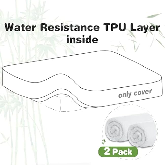 Waterproof Bassinet Mattress Pad Protector Cover Compliable with ANGELBLISS 3 in 1 Baby Bedside Bassinet, Ultra Soft, Breathable and Comfortable, 2 Pack