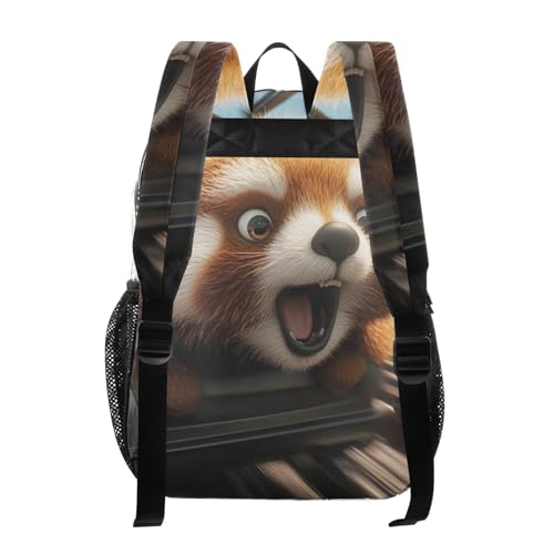Red Panda Funny Clear Backpack, PVC Transparent Bag with Large Capacity for Boys, Girls, Men, Women, See Through Bookbag for School Work College Travel3