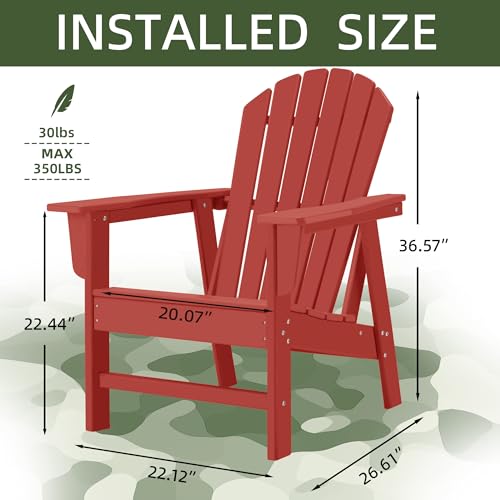 Restcozi R1027 Adirondack Chairs, Hdpe All-Weather Adirondack Chair thumb #2