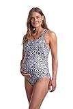 EQ Swimwear Performance One Piece Harmony Lap Swimming Maternity Suit (Large, Milan Black)
