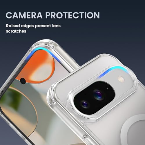 Image of Ruky for Google Pixel 9 /9 Pro Case with Privacy Screen Protector, Clear