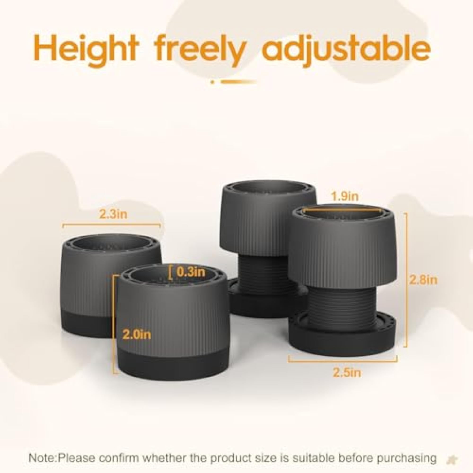 Adjustable Furniture Leg Risers Set of 4