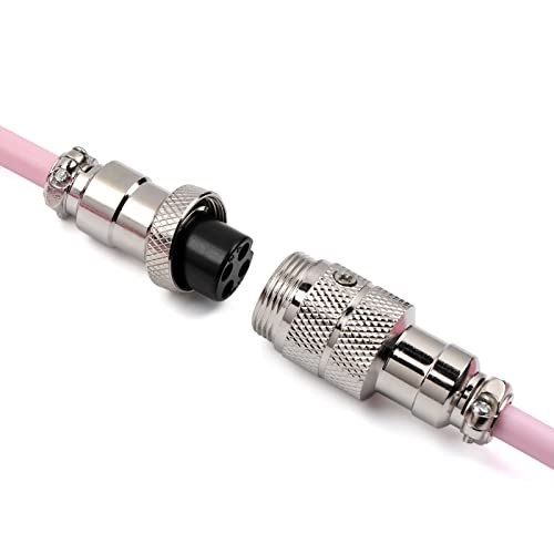 Image of EPOMAKER Puff Aviator Coiled USB Cable, Type C Detachable Mechanical Gaming Keyboard Cable for Win /Mac /Gamers, Suitable for RT100 /TH68 PRO /TH80 PRO /TH96 /TH80 SE /CIDOO V65. etc(Puff Pink)