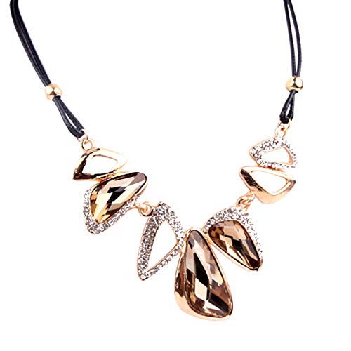 Holibanna Crystal Pendant Necklace Hypoallergenic Necklace for Women and Girls Jewelry (Gold)