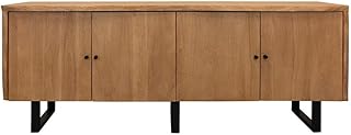 Moti Sycamore Rustic Solid Wood Credenza Sideboard with Live Edge in a Natural Finish