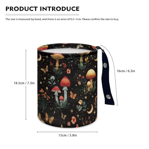 Image of Pensura Car Garbage Bag Collapsible Hanging Mushroom Butterfly Auto Trash Can for Front and Back Seats Car Organizer Auto Interior Accessory Universal Hanging Vehicle Garbage Can