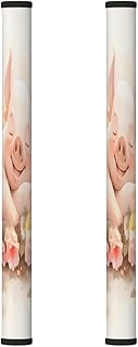 2PCS Sleeping Piggy Refrigerator Door Handle Covers, Microwave Fridge Dishwasher Oven Cute Piglet Handle Cover, Keep Kitchen Appliance Clean from Fingerprints Liquid Oil Stain Anti-Skid Decor