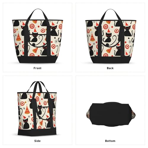 Sac d'épicerie isotherme réutilisable grand format imprimé chat - 5
