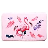 HomDSim Fashion Printing Bath Mat, Pattern with Flamingo Bathroom Carpet, Soft Non-Slip Bath Rugs Ki