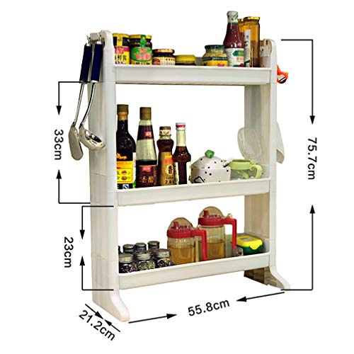 Hershii 3-Tier Slim Storage Tower Rack Shelf Cosmetic Toiletries Stationery Plastic Organizer Holder Space Saving Narrow Shelving Unit For Kitchen Bathroom Office #TOP6