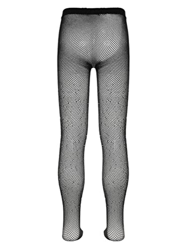 Kids Girls Rhinestone Fishnet Stockings Mesh Hollow Out Pantyhose Tights Footed Leggings2