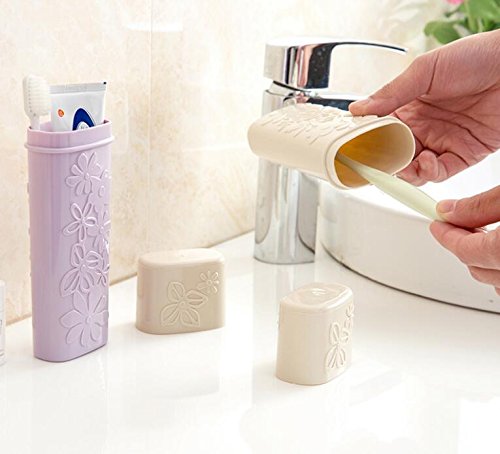 1Pc Green Plastic Travel Toothbrush Multifunction Wash Cup Case/Holder/Container Portable Business Trips Handy Travel Toothpaste Storage Box #TOP2