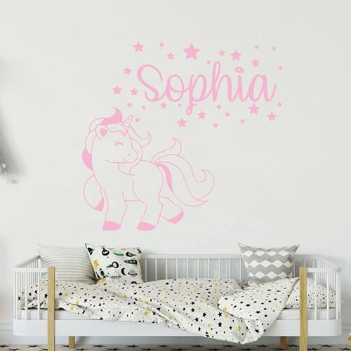 Vinilo Decorativo Personalizado Unicornio y Estrellas miniatura 2