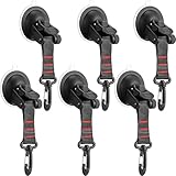 Maitys Heavy Duty Suction Cups with Hooks Tie Down Strong Suction Cup Anchor Car Camping Accessories Vacuum Outdoor Hanging Hooks for Car Boat Awning Camping Tent Trap(Red,12 Pcs)