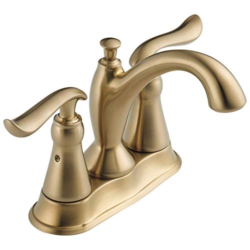Delta Faucet Linden Gold Bathroom Faucet, Centerset Bathroom Faucet, Diamond Seal Technology, Metal Drain Assembly, Champagne Bronze 2594-CZMPU-DST