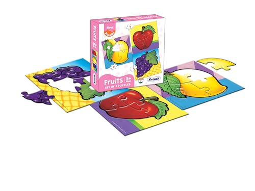 Image of Frank Travel Time, The Jungle, On Road, Animals, Fruits & Vegetables Jigsaw Puzzle for Kids for Age 3, 4, 5, 6, 7 | Brain Booster Educational Fun Toys | Combo of 6 - Set of 3, Gifts for Girls & Boys