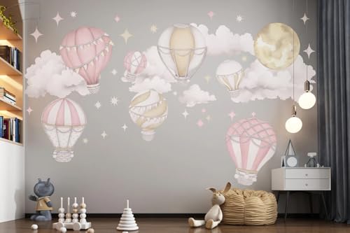 Vinilos Decorativos con Globos Aerostáticos Rosados 36"x36" miniatura 5