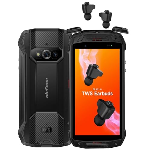 Ulefone Smartphone Rugged Armor 15 (Auricolari Tws Integrati), Android 12, Altoparlanti Stereo Doppi, 5.45'' Hd+ Ip68 Telefono Cellulare Impermeabile,