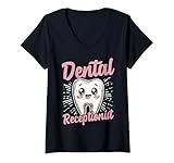 Photo Gallery donna dental receptionist design cute dente desk ufficio maglietta con collo a v Photo Gallery donna dental receptionist design cute dente desk ufficio maglietta con collo a v