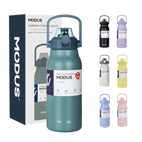 Garrafa Térmica 1700ml - Duplamente Isolada a Vácuo, Canudo e Bas...
