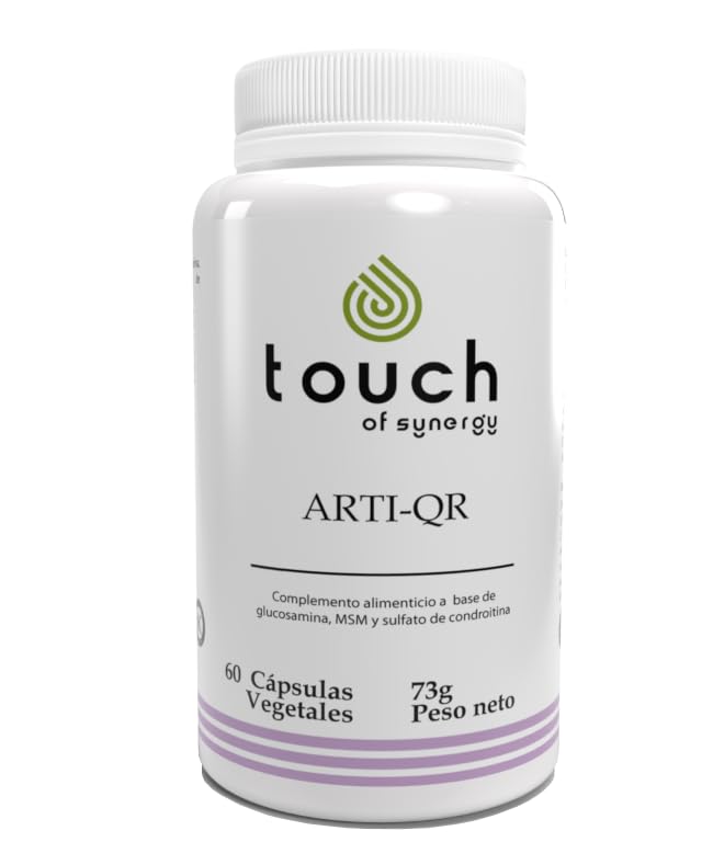 TOUCH OF SYNERGY – ARTI-QR – Salud Articular y Antiinflamatorio Natural – Regeneración del Cartílago y Movilidad – Con Glucosamina, Condroitina y MSM – 60 Cápsulas Vegetales