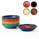PYRMONT Wheat Straw Dipping Bowls, 2 OZ Soy Sauce Dish & Bowl, Small Dipping Sauce Bowls Set of 8, Mini Appetizer Plates for Side Dishes,Ketchup,BBQ, Party, Condiments Serving Bowl Set - Multi