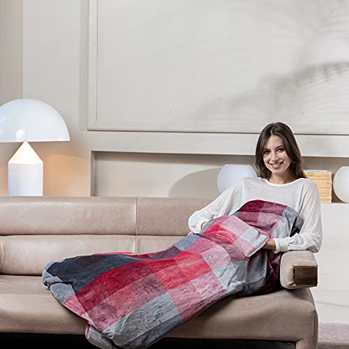 Imetec adapto velvet tartan plaid riscaldabile con...